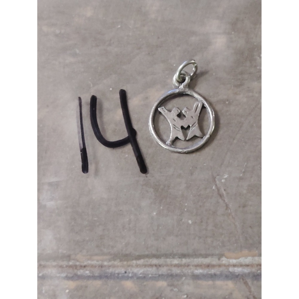 Gemini Zodiac Charm Pendant Twins Astrology Silver Vintage Round Openwork Heart